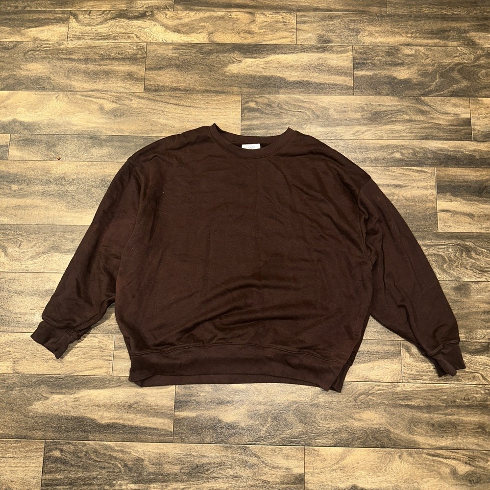 American Eagle Crewneck Pullover Sweatshirt Women's Size XL Long Sleeve Brown